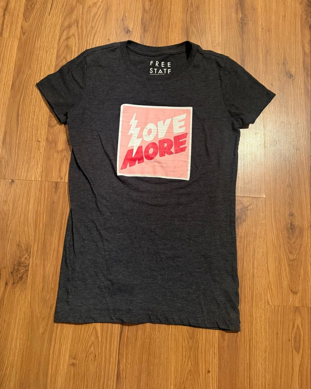 Free State Love More Graphic Tee Size Small Charcoal Grey PacSun